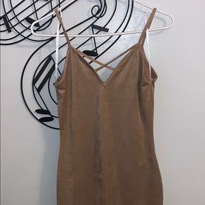 Form fitting suede-like dress